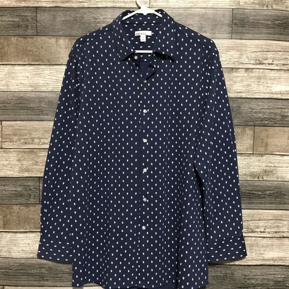 Bar III Slim Fit Stretch Floral Button Up Shirt Men’s L Blue White - Picture 5 of 9